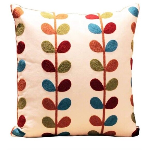 NWT  Embroidered High Quality 100% Organic Cotton Pillow Cushion Covers set of 2 - Picture 7 of 11